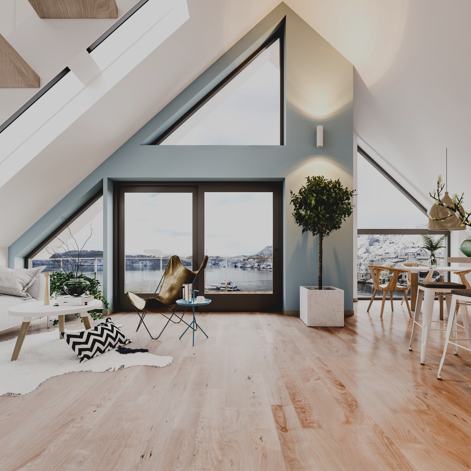 Scandinavian loft interior